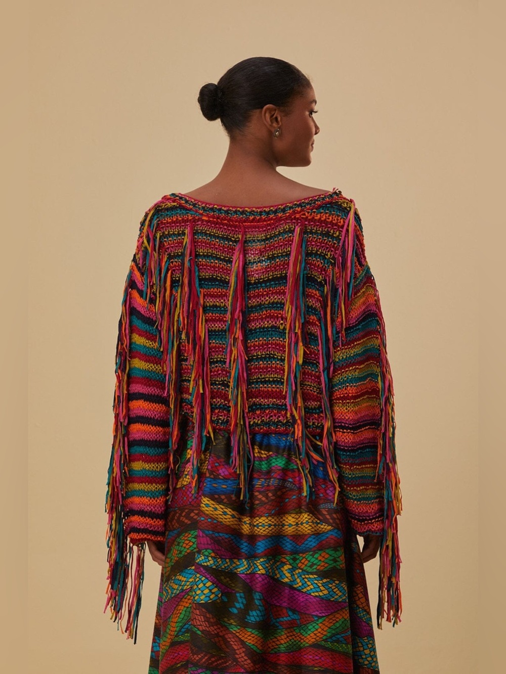 Farm Rio Colorful Stripes Knit Sweater - Picture 5 of 7
